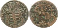 Sachsen-Gotha-Altenburg Cu-1 1/2 Pfennig Friedrich III. 1732-1772. -