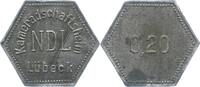Lübeck-Stadt Kameradschaftsheim NDL. 20 Pfennig  Sehr schön 20,00 EUR prix TTC + 6,00 EUR frais d'envoi