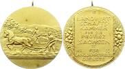 Sachsen-Albertinische Linie Vergoldete Bronzemedaille Friedrich August III. 1904-1918. -