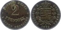 Sachsen-Coburg-Gotha 2 Pfennig Ernst II. 1844-1893. -