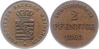 Sachsen-Meiningen 2 Pfennig Georg II. 1866-1914. -