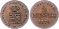 Sachsen-Meiningen 2 Pfennig Georg II. 1866-1914. -