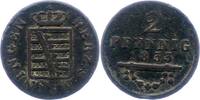 Sachsen-Meiningen 2 Pfennig Bernhard Erich Freund 1803-1866. -