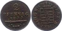 Sachsen-Meiningen 2 Pfennig Bernhard Erich Freund 1803-1866. -