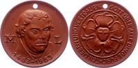 Reformation Braune Porzellanmedaille 500. Geburtstag von Martin Luther 1983. -