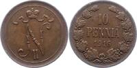Finnland 10 Penniä 1 Nikolaus II. von Russland 1894-1917. -