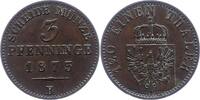 Brandenburg-Preußen 3 Pfennig Wilhelm I. 1861-1888. -