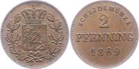 Bayern 2 Pfennig Ludwig II. 1864-1886. -