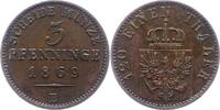 Brandenburg-Preußen 3 Pfennig Wilhelm I. 1861-1888. -