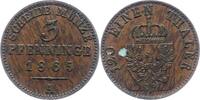 Brandenburg-Preußen 3 Pfennig Wilhelm I. 1861-1888. -