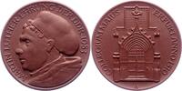 Reformation Erfurt. Große Braune Porzellanmedaille 1 500. Geburtstag von Martin Luther 1983. SUP