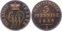 Schaumburg-Lippe 3 Pfennig Georg Wilhelm 1807-1860. -