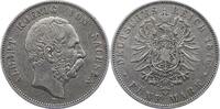 Sachsen 5 Mark Albert 1873-1902. -