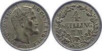 4 Skilling 1854 Dänemark Frederik VII. 1848-1863. Vorzüglich