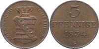 Sachsen-Albertinische Linie 3 Pfennig Anton 1827-1836. -