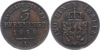 Brandenburg-Preußen 3 Pfennig Friedrich Wilhelm IV. 1840-1861. -