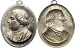 Hochovale einseige Brakteatenförmige Plakette 1 1883 Reformation 400. Geburtstag von Martin Luther 1883. Sehr schön - vorzüglich