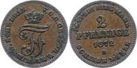 Mecklenburg-Schwerin 2 Pfennig Friedrich Franz II. 1842-1883. -