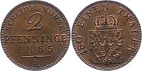 Brandenburg-Preußen 2 Pfennig Wilhelm I. 1861-1888. -