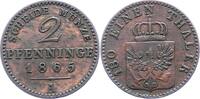 Brandenburg-Preußen 2 Pfennig Wilhelm I. 1861-1888. -