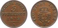 Brandenburg-Preußen 3 Pfennig Wilhelm I. 1861-1888. -