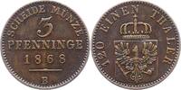 Brandenburg-Preußen 3 Pfennig Wilhelm I. 1861-1888. -