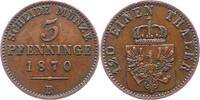 Brandenburg-Preußen 3 Pfennig Wilhelm I. 1861-1888. -