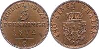 Brandenburg-Preußen 3 Pfennig Wilhelm I. 1861-1888. -