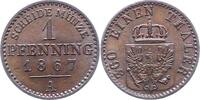 Brandenburg-Preußen 1 Pfennig Wilhelm I. 1861-1888. -