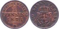 Brandenburg-Preußen 1 Pfennig Wilhelm I. 1861-1888. -