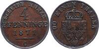 Brandenburg-Preußen 4 Pfennig Wilhelm I. 1861-1888. -