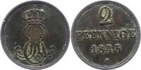 Braunschweig-Calenberg-Hannover 2 Pfennig 1845 B Ernst August 1837-1851.... 8,00 EUR prix TTC + 6,00 EUR frais d'envoi