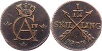 Schweden 1/12 Skilling Gustav IV. Adolf 1792-1809. -