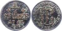 1/2 Stüber 1 1783  PR Jülich-Berg Karl Theodor 1742-1799. Sehr schön