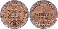 Sachsen-Albertinische Linie 2 Pfennig Johann 1854-1873. -