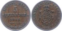 Sachsen-Albertinische Linie 5 Pfennig Johann 1854-1873. -
