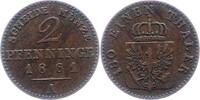 Brandenburg-Preußen 2 Pfennig Wilhelm I. 1861-1888. -