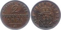 Brandenburg-Preußen 2 Pfennig Wilhelm I. 1861-1888. -