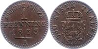 Brandenburg-Preußen 1 Pfennig Wilhelm I. 1861-1888. -