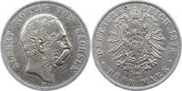Sachsen 5 Mark Albert 1873-1902. -