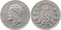 2 Kronen 1878 Norwegen Unter schwedischer Regierung 1814-1905. Schön - sehr schön