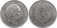 Sachsen 5 Mark Albert 1873-1902. -