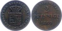 Sachsen-Meiningen 2 Pfennig Georg II. 1866-1914. -