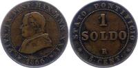 Italien-Kirchenstaat Vatikan 1 Soldo Pio IX. 1846-1878. -