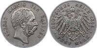 Sachsen 5 Mark Albert 1873-1902. -