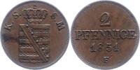 Sachsen-Albertinische Linie 2 Pfennig Friedrich August II. 1836-1854. -