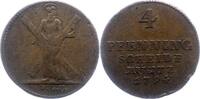Braunschweig-Calenberg-Hannover Ausbeute Cu 4 Pfennig Georg III. 1760-1820. -