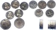 Sachsen-Albertinische Linie Getriebenes silbernes Döschen mit fünf von sechs M Johann Georg III. 1680-1691. -