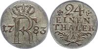 Brandenburg-Preußen 1/24 Taler 1783 A Friedrich II. 1740-1786. Vorzüglich 25,00 EUR prix TTC + 6,00 EUR frais d'envoi