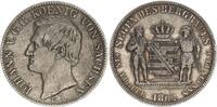 Sachsen-Albertinische-Linie Ausbeutetaler 1862 B Johann 1854 - 1873 TTB